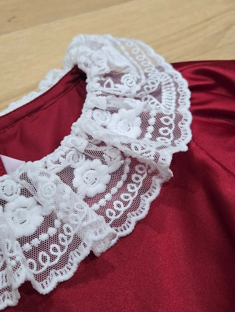 Janie And Jack X American Girl Red Party Dress with White Lace Trim Size 7